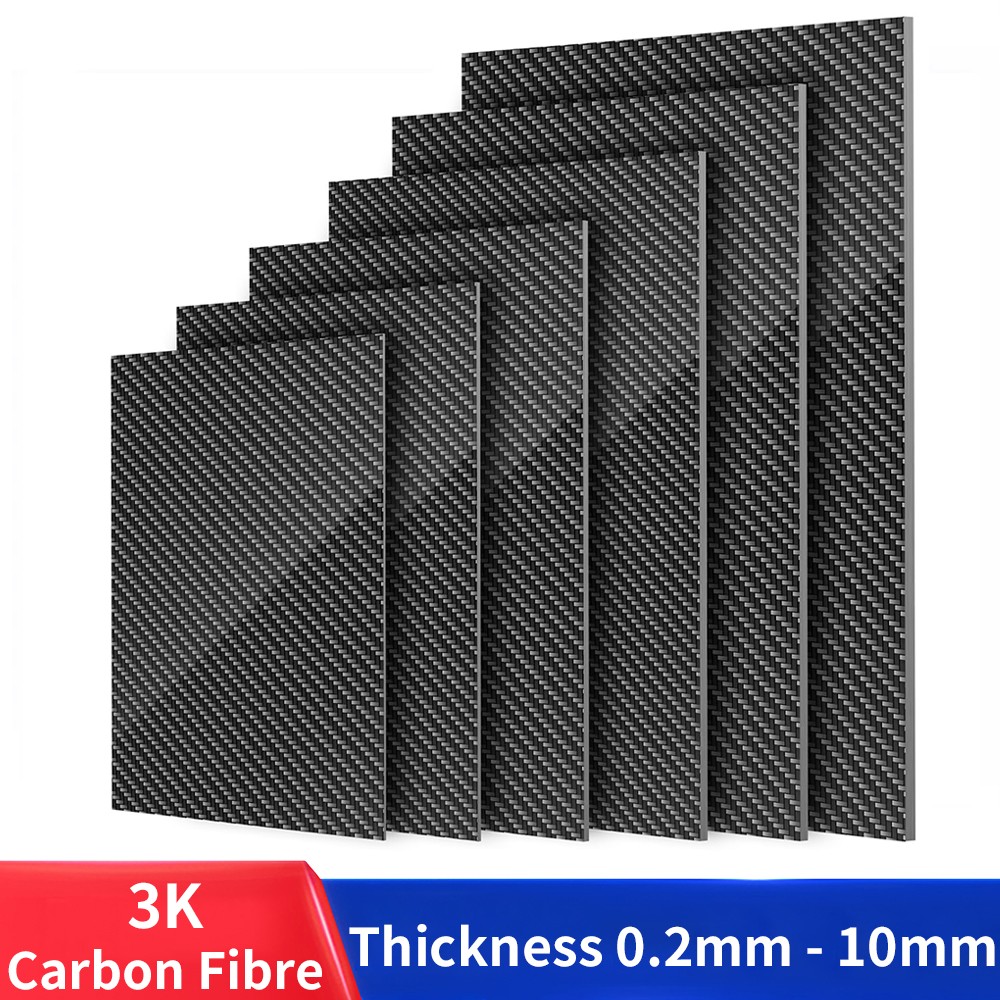 Carbon Fibre Sheet 3K Rigid 100% Carbon Matte Twill Thickness 0.2mm – 10mm