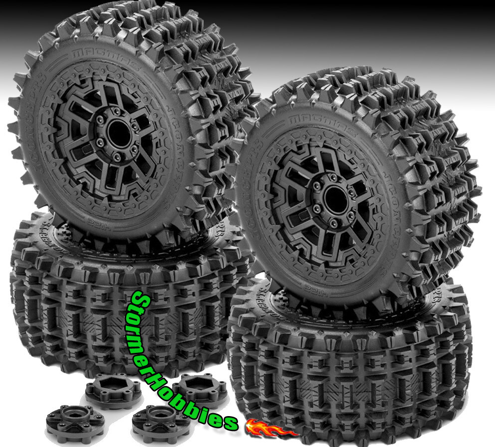 4 JConcepts Magma 2.8″ Pre-Mounted Tires fit Rustler – Rustler 4×4 JCO412239812