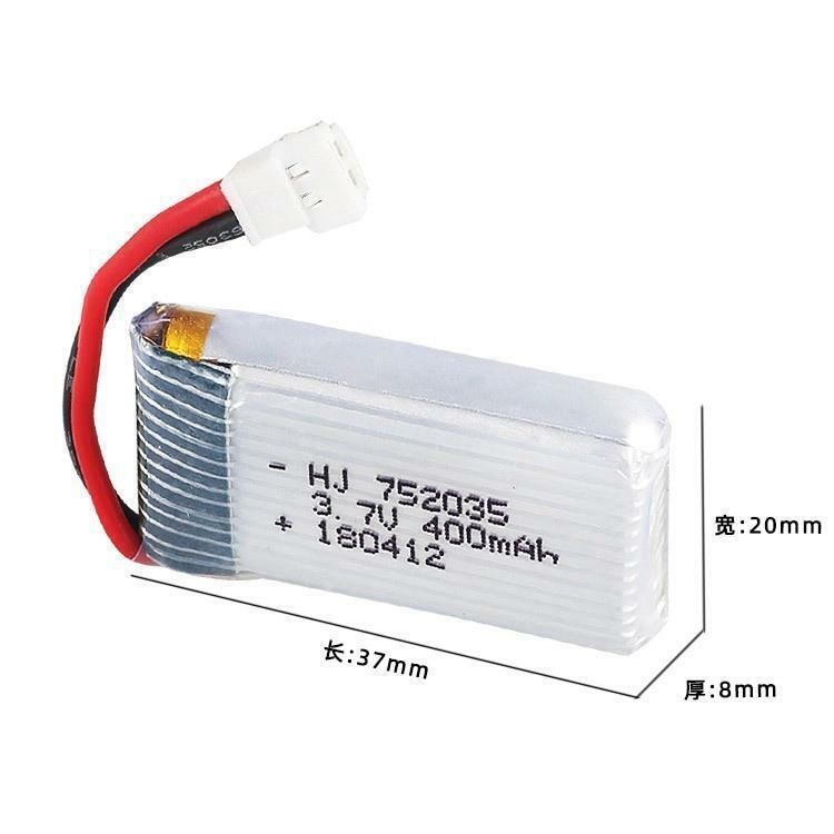 Lipo Battery 752035 3.7v 400mah 20c For Hubsan X4 H107 H107d H107l Jd385 388 Rc