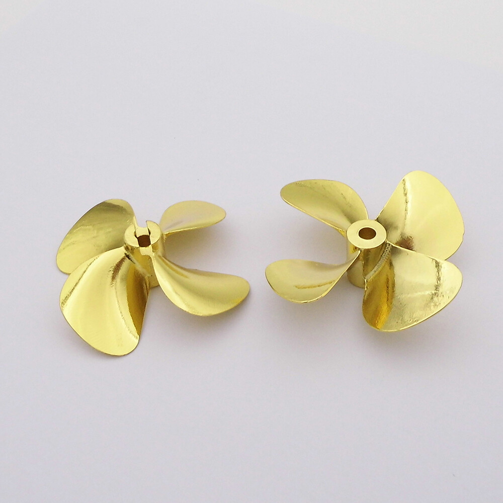 Metal Propeller 4-Blades 4mm Shaft 55mm 60mm Prop fr RC Boat Fishing Boat Marine
