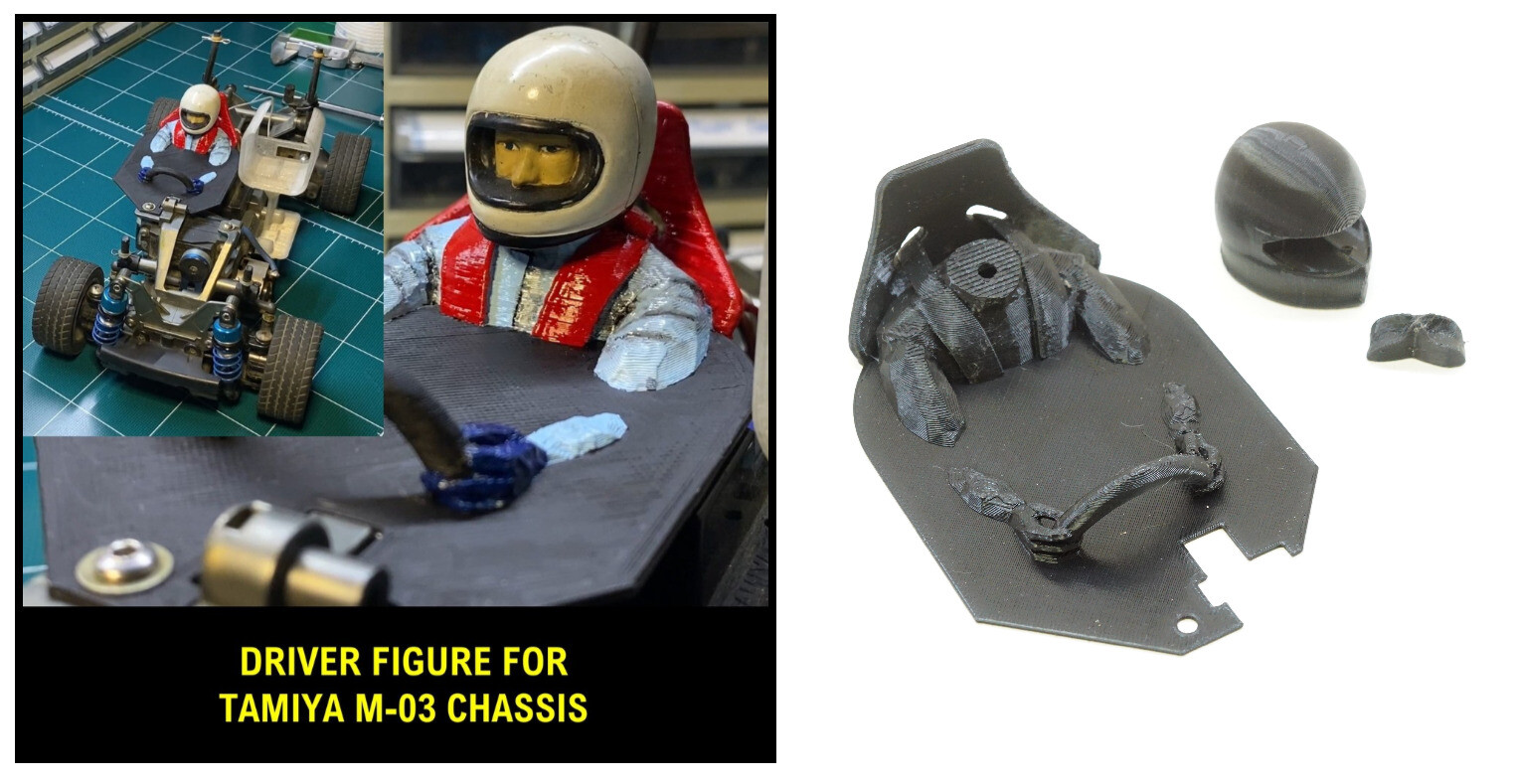 3D Printed Paintable Driver Figure Set for Tamiya M-03 M03 Onroad Chassis