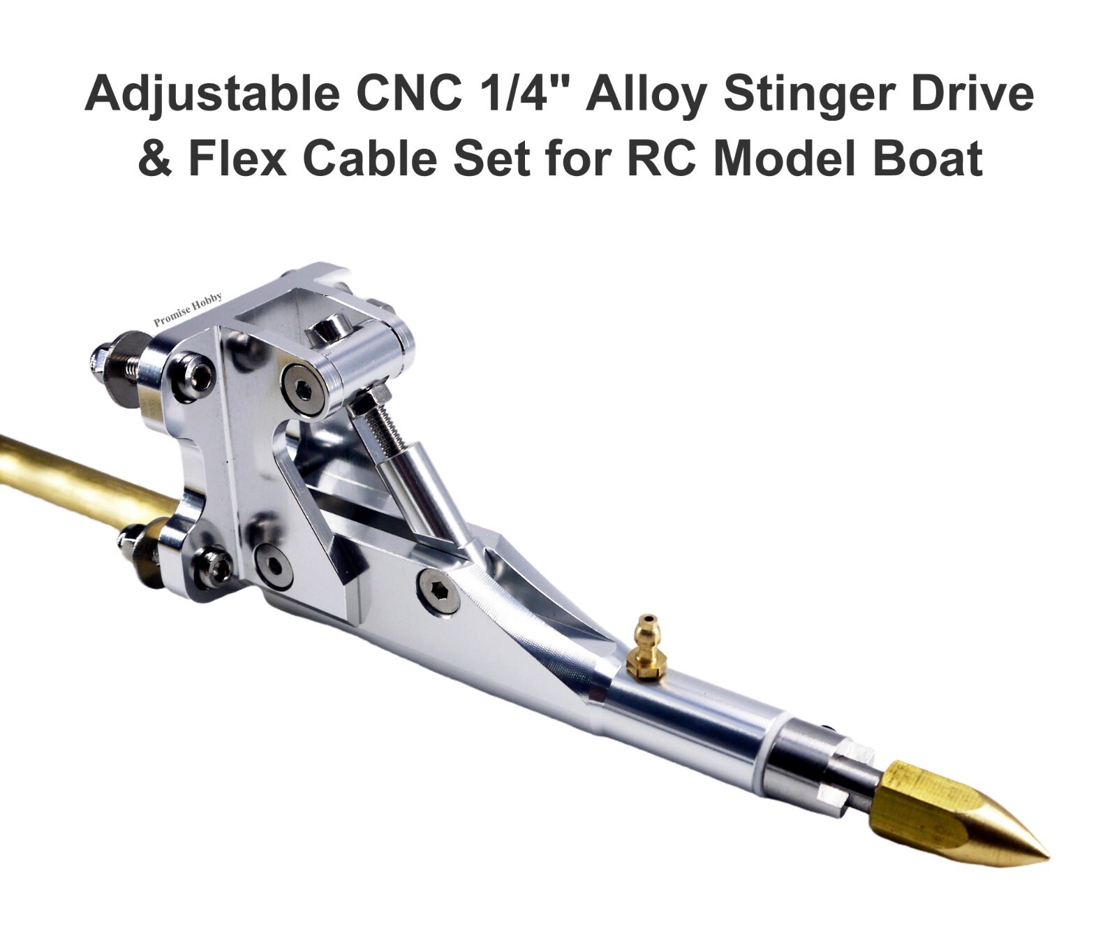 95mm Alloy CNC Adjustable Stinger Drive 1/4″ Flex Shaft Cable for RC Model Boat