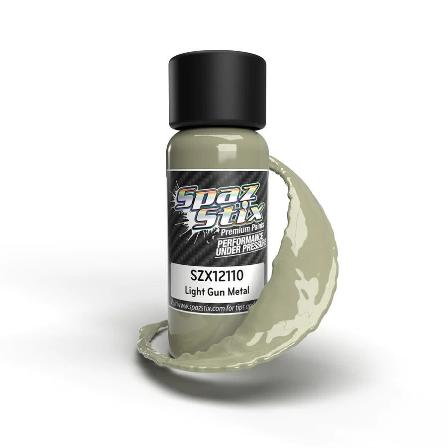 Spaz Stix Light GunMetal Airbrush Ready Paint, 2oz Bottle