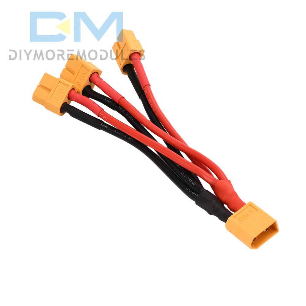XT60 Male/Female Cable Parallel Battery Connector 4AWG Silicone Wire Y Splitter