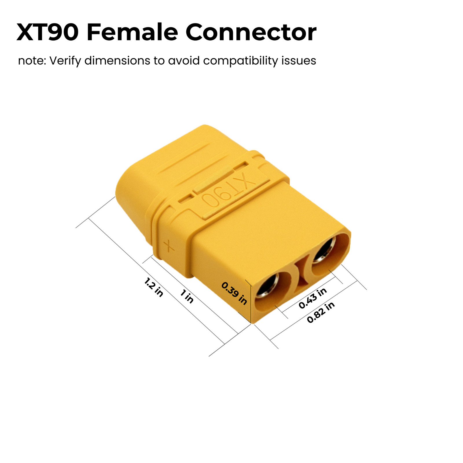 XT90 to XT60 Y Splitter Cable 10AWG Female Male Connector 2 Way 1 to 2