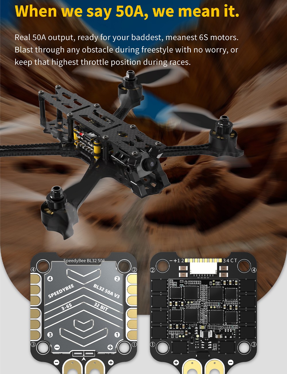 SpeedyBee F7 V3 Flight Stack Controller 3-6S&50A ESC for RC FPV Freestyle Drone