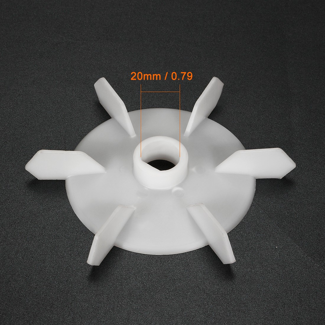 2 Pcs 140*20mm D Shaft Replacement White Plastic 6Impeller Motor Fan Vane