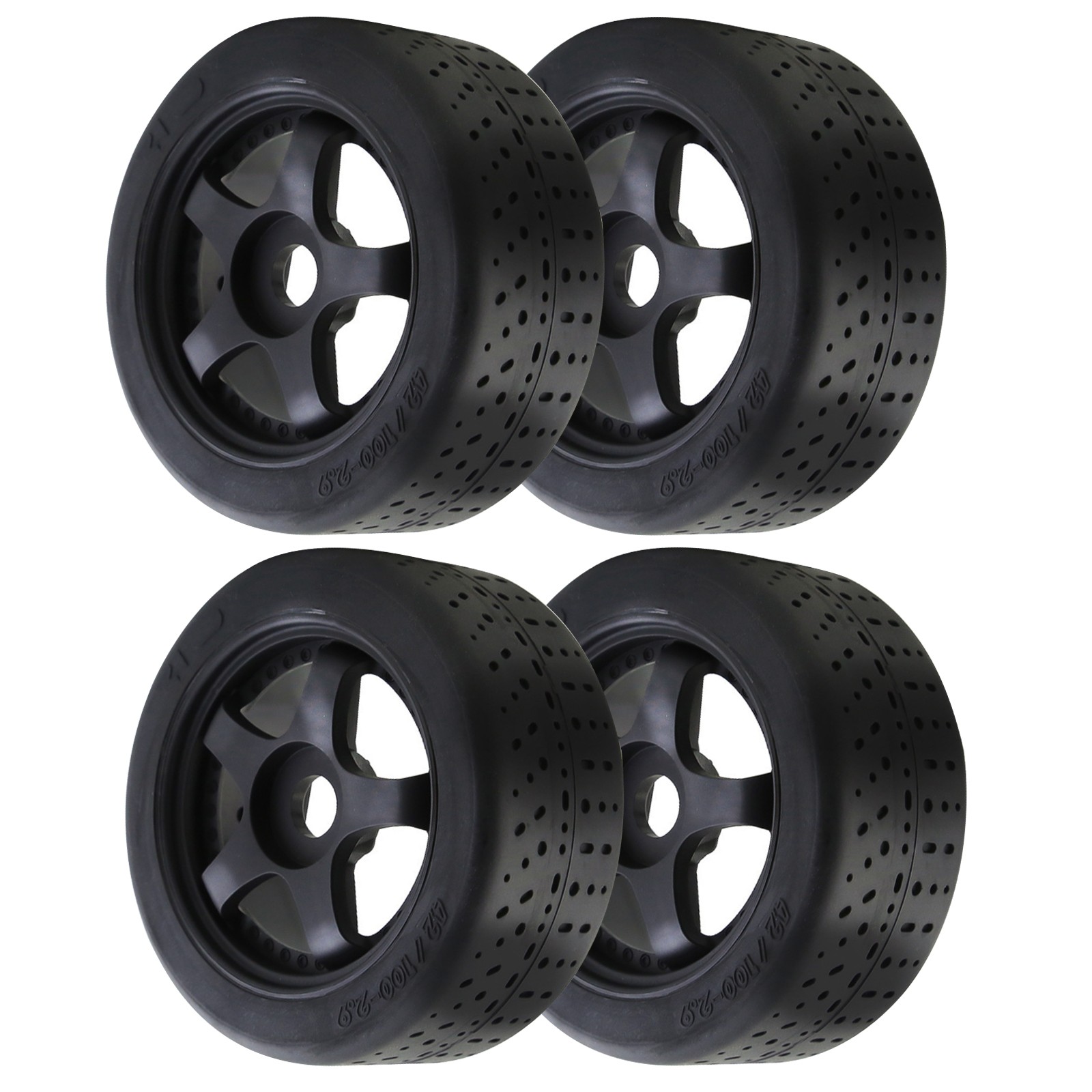 4Pcs 17mm Hex Wheel Rim Tires Tyres for ARRMA 1/7 INFRACTION 6S ARA109001 RC Car