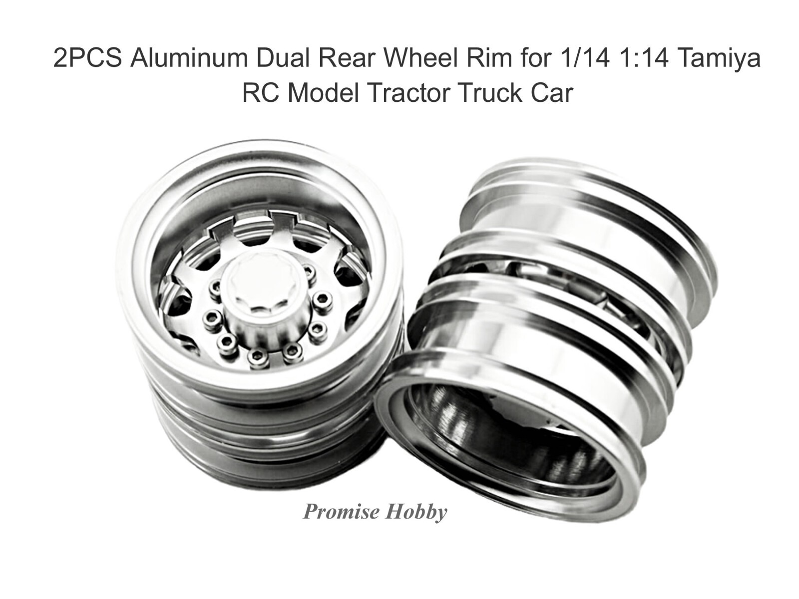 Aluminum Front / Rear Wheel Rim / Set For 1/14 Tamiya RC Model Tractor Truck Car
