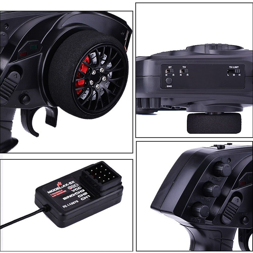 AUSTAR RC Transmitter and Receiver 2.4G 3CH 4CH 6CH for 1/10 1/8 Crawler TRX4