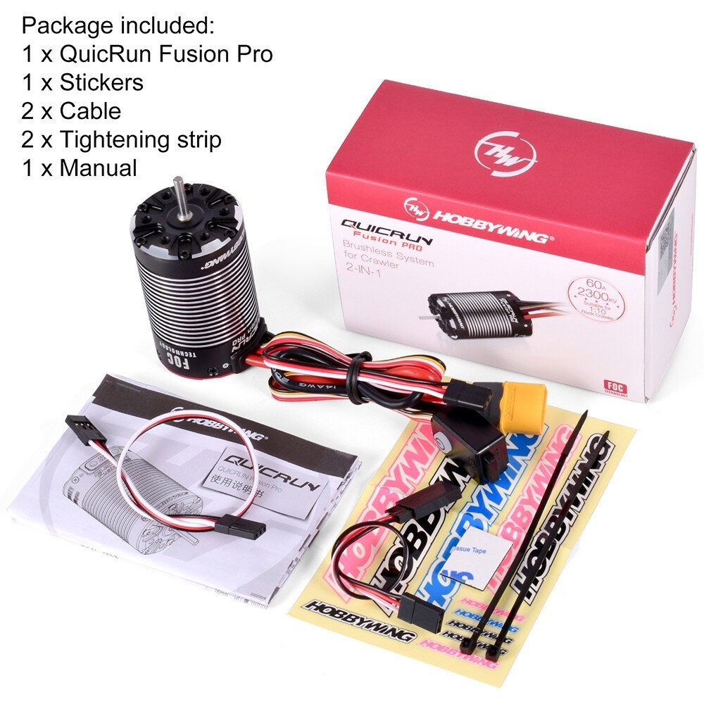 HobbyWing 2in1 RC 2300KV Brushless Motor 60A ESC Combo for 1/10 for Crawler Car