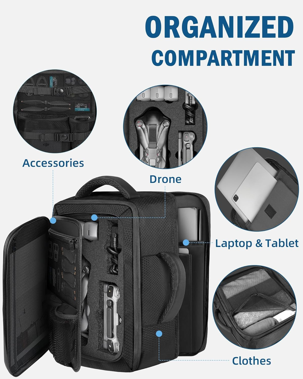 Mavic 4 Pro Case, Expandable Carry on Bag for DJI Mavic 4 Pro, RC Pro 2, RC 2, L