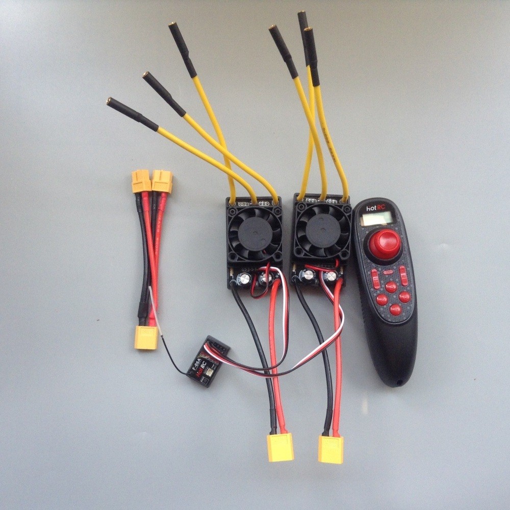 70A Bi-Directional ESC Pair 6-CH Radio Combo 2-6S Air-Cooled for RC Boat/Car/ROV
