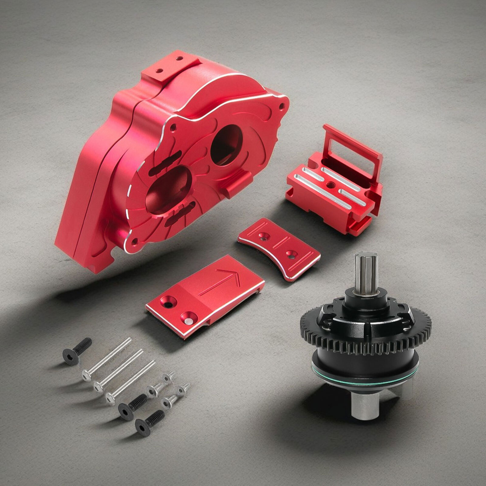Motor Mount Gear Cover with 57T 0.8Mod Center Diff for Arrma 1/8 1/10 4S