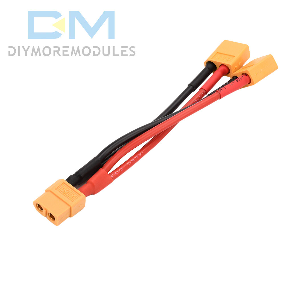 XT60 Male/Female Cable Parallel Battery Connector 4AWG Silicone Wire Y Splitter