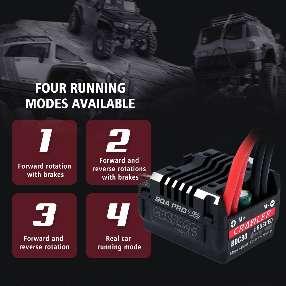 SURPASS HOBBY 80A ESC 550 Motor 12-35T BEC Power Combo For 1/10 Crawler Car