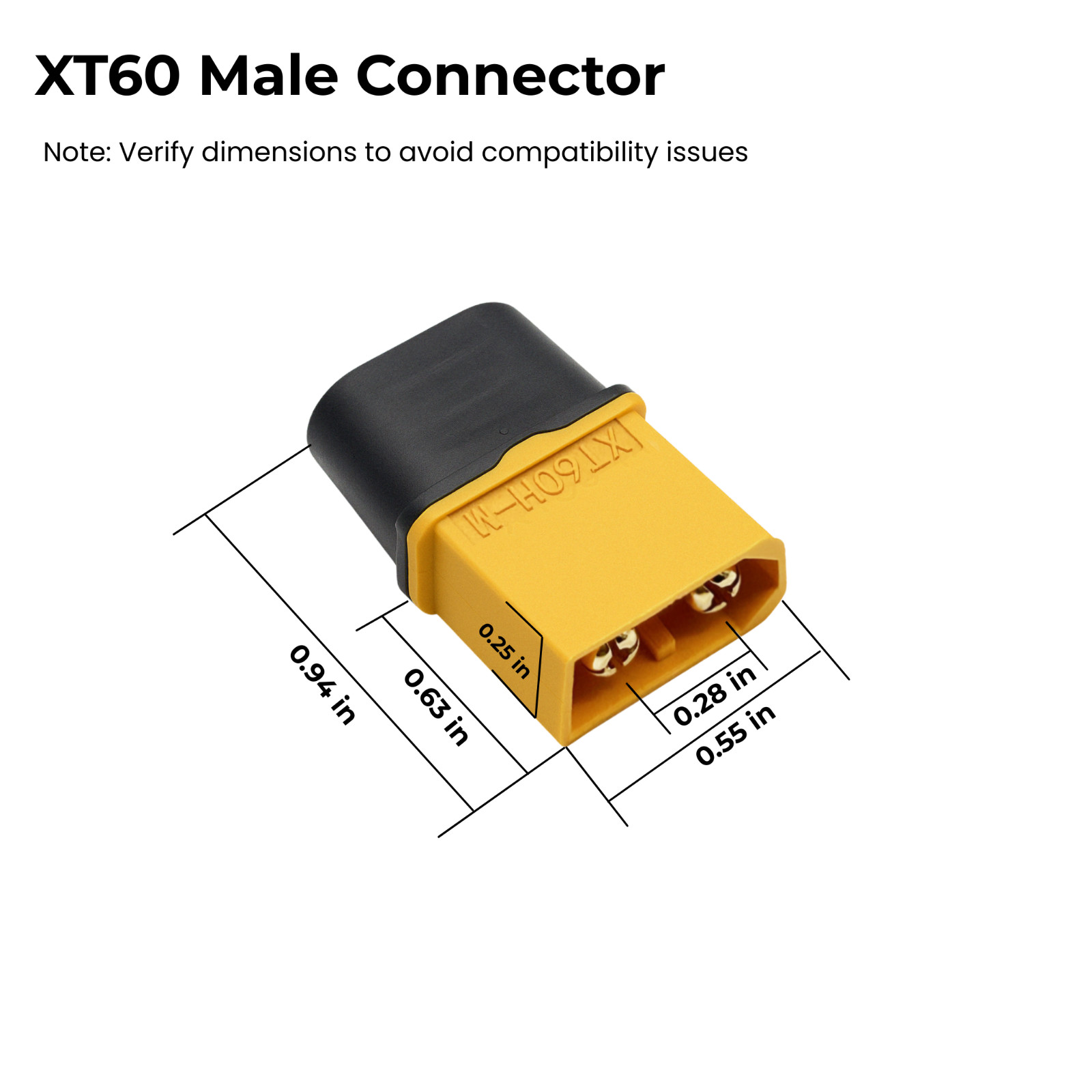 XT90 to XT60 Y Splitter Cable 10AWG Female Male Connector 2 Way 1 to 2