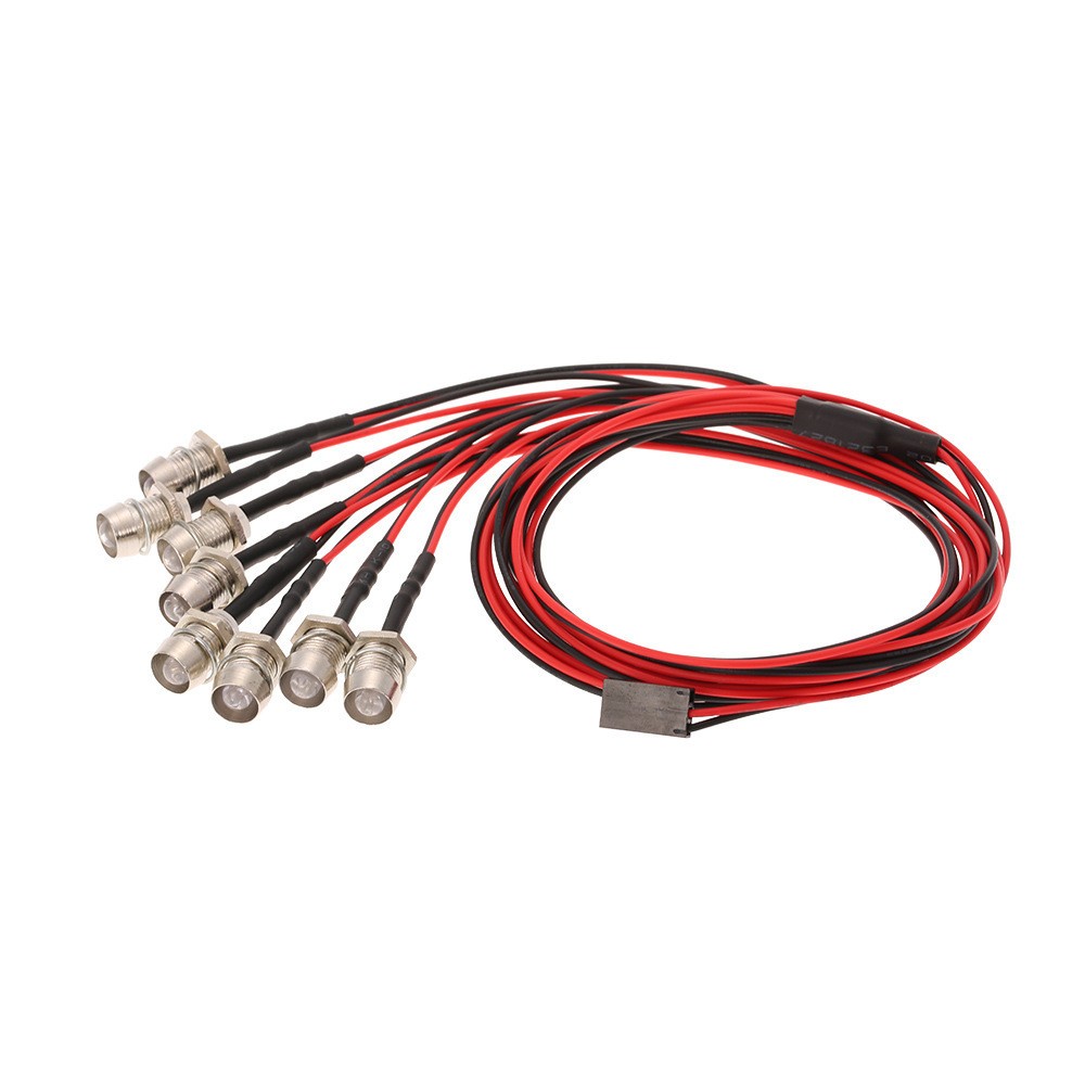 8 PCS LED Lights Red & White Lamp For 1/10 RC Car Traxxas Tamiya HSP SCX10 D90 a
