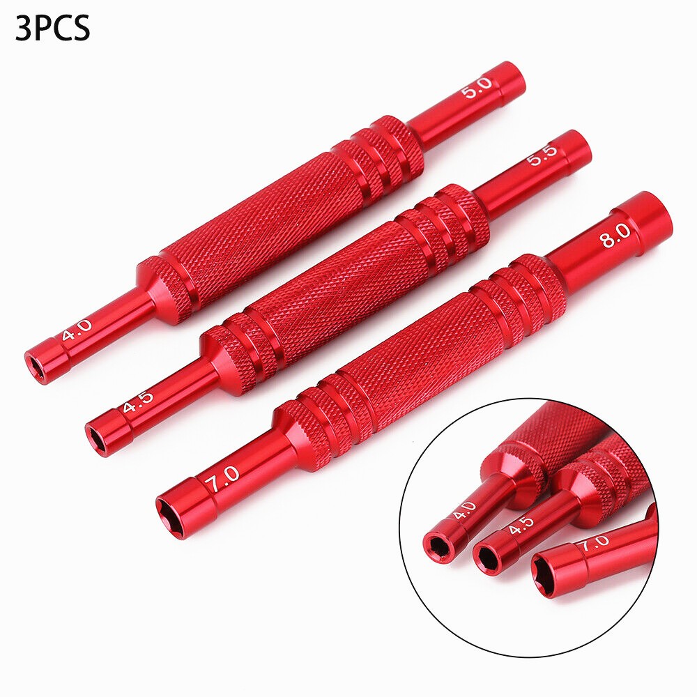 3X Aluminum Double Head RC Car Repair Hexagon Sleeve Screwdriver Hex Wrench Tool