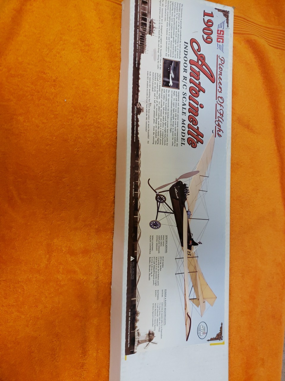 SIG Kit – Sig 1909 Antoinette Indoor RC Scale KIT – 49.25″ wingspan – New!