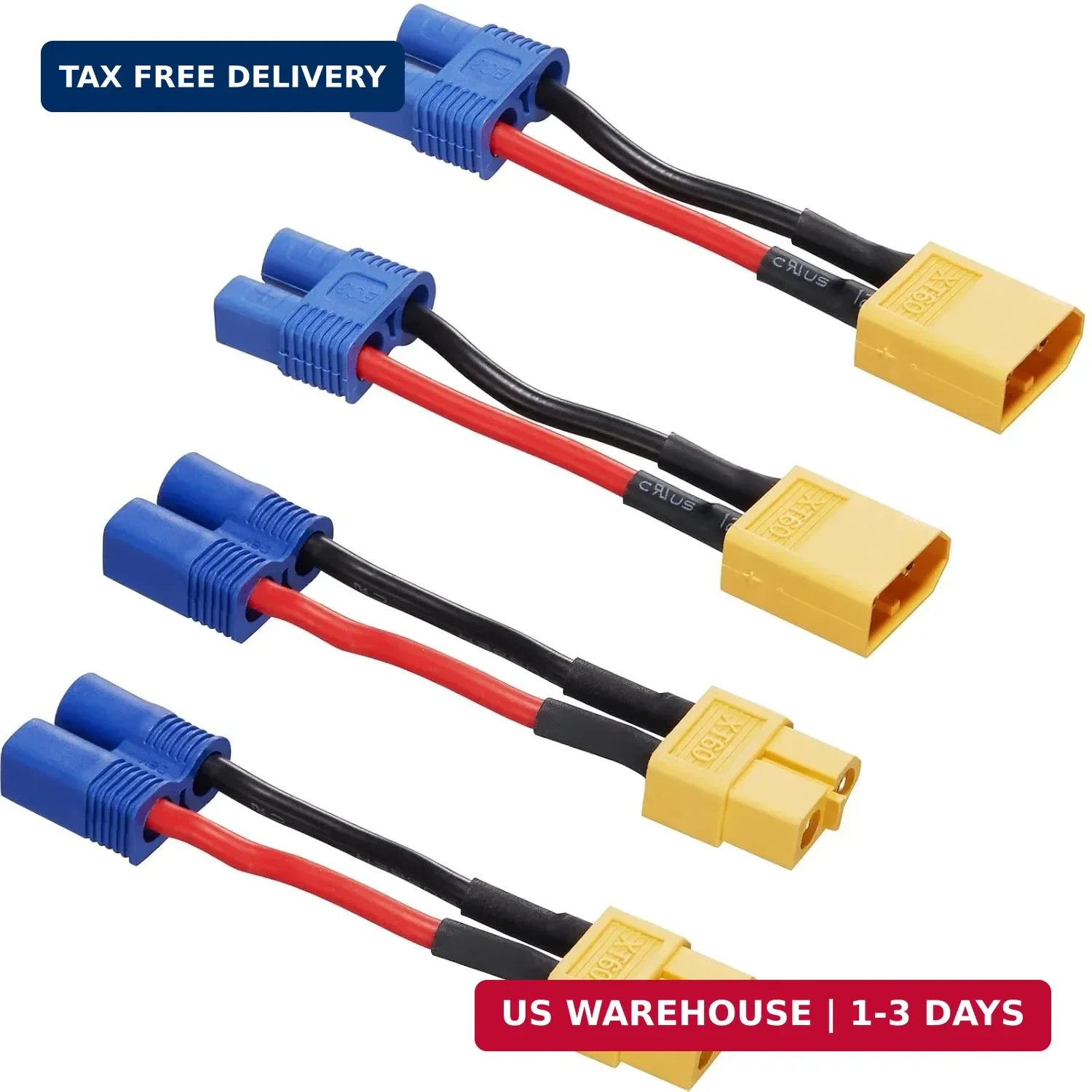 XT60 to EC3 Male Female Adapter Connector with 5CM Cable for RC FPV Drone Car Li