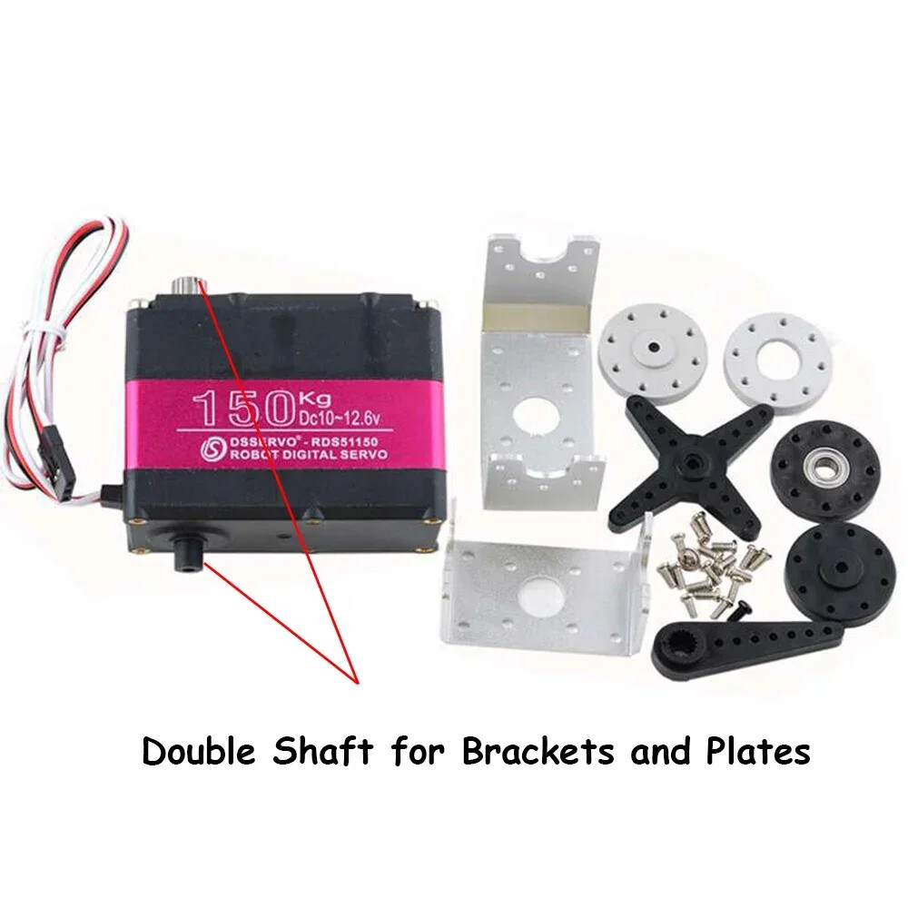 7-150KG Digital Robot Servo Metal Gear Motor Double-Shaft 180/270 Degree For Rc