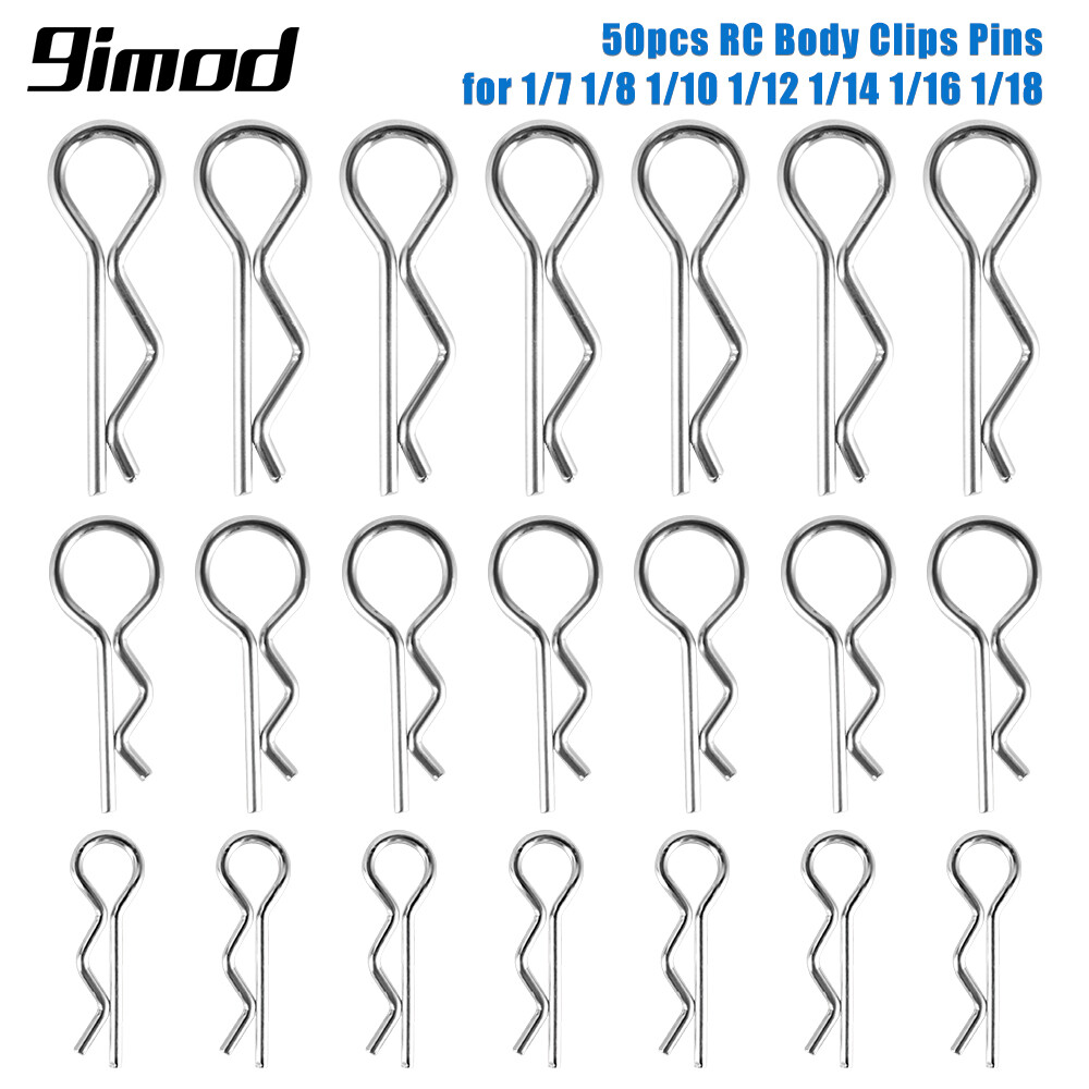 50pcs RC Body Clips Metal R Buckles for 1/7 1/8 1/10 1/12 1/14 1/16 1/18 Car