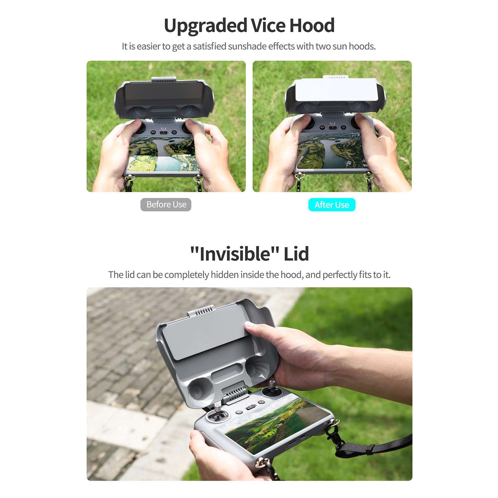 Remote Controller Sun Hood Sunshade Cover Case For DJI Air 3 Mini 3 Pro RC 2.
