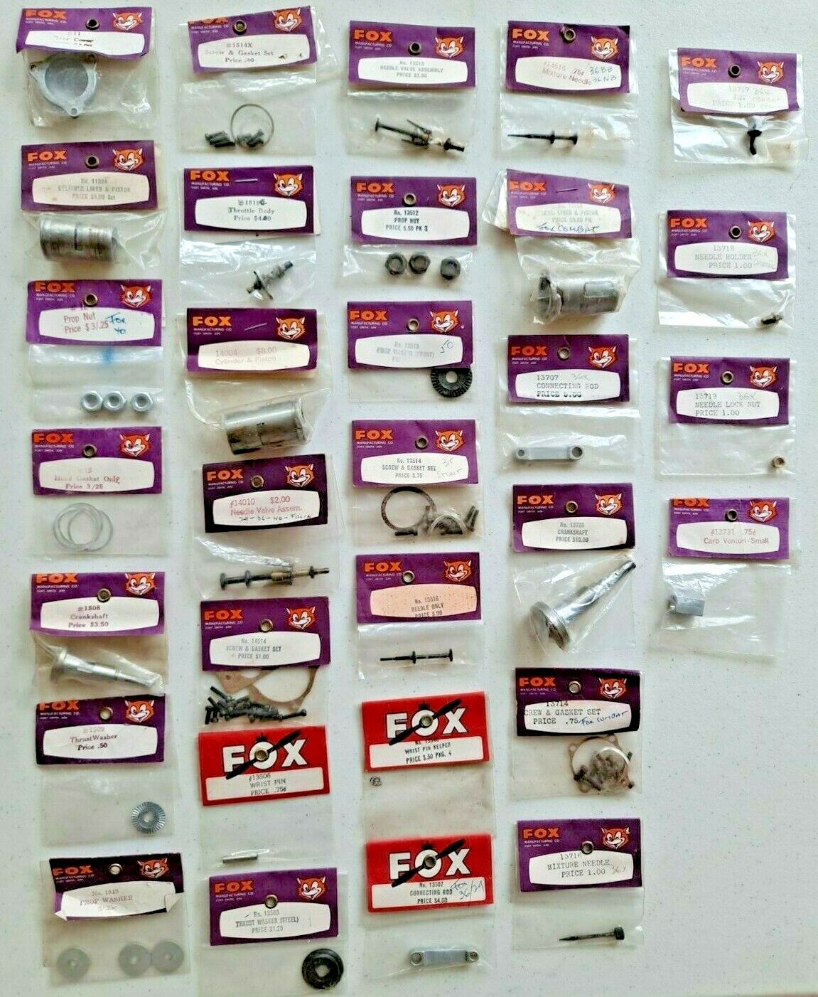 NOS Vintage Fox Nitro Engine Parts and Hardware – Sold Each