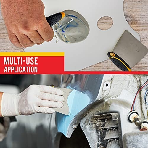 4-Piece Carbon Steel Body Filler Spreader & Putty Scraper Set – Ergonomic Handle