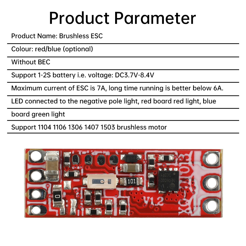 1S-2S 6A DC Brushless Motor Speed Controller Drive Board for 1104 1106 1306 1407