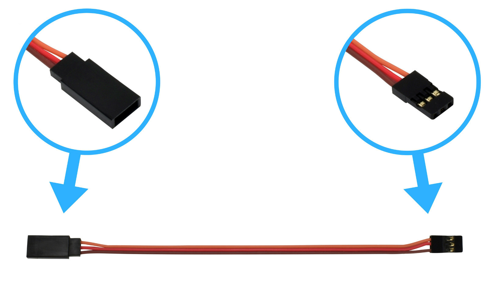 Apex RC Products JR Style 6″ / 150mm Servo Extension Lead – 5 Pack #1006