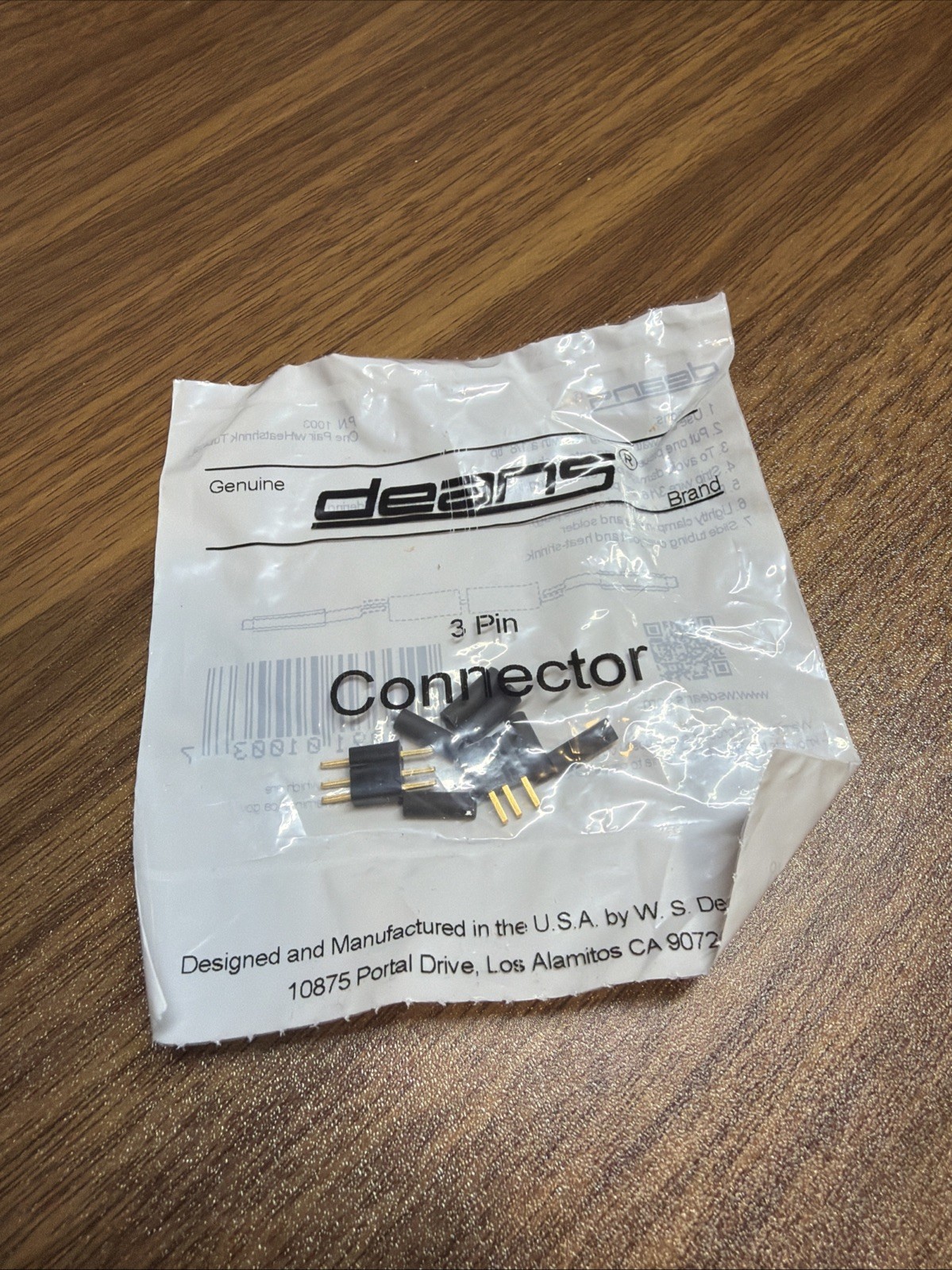 Deans 1003 Connector: 3 Pin Set with Shrink Tubing