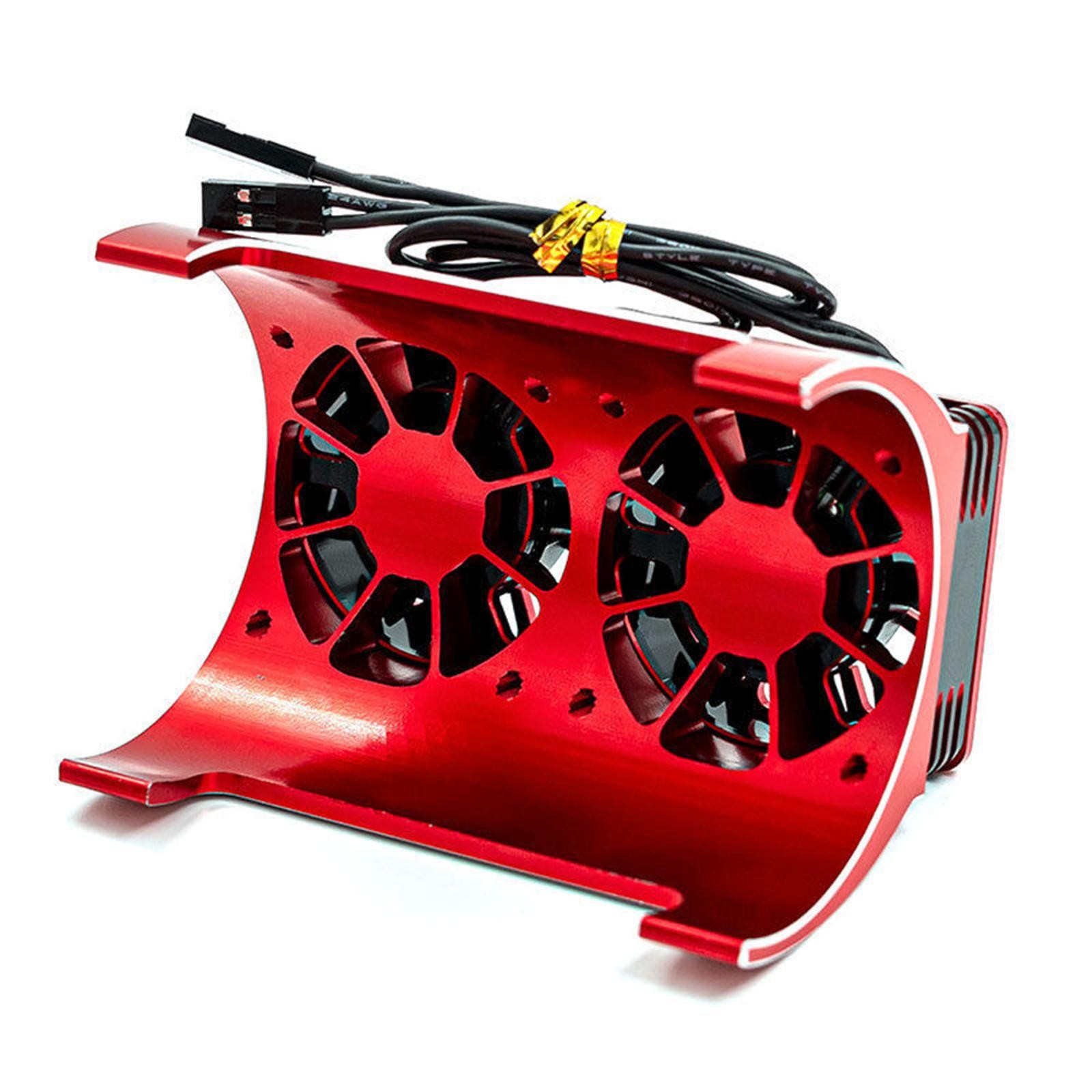 Upgrade Red Dual Fan Cooling Heatsink For Traxxas X-Maxx 1/5 RC Car 55mm Motor