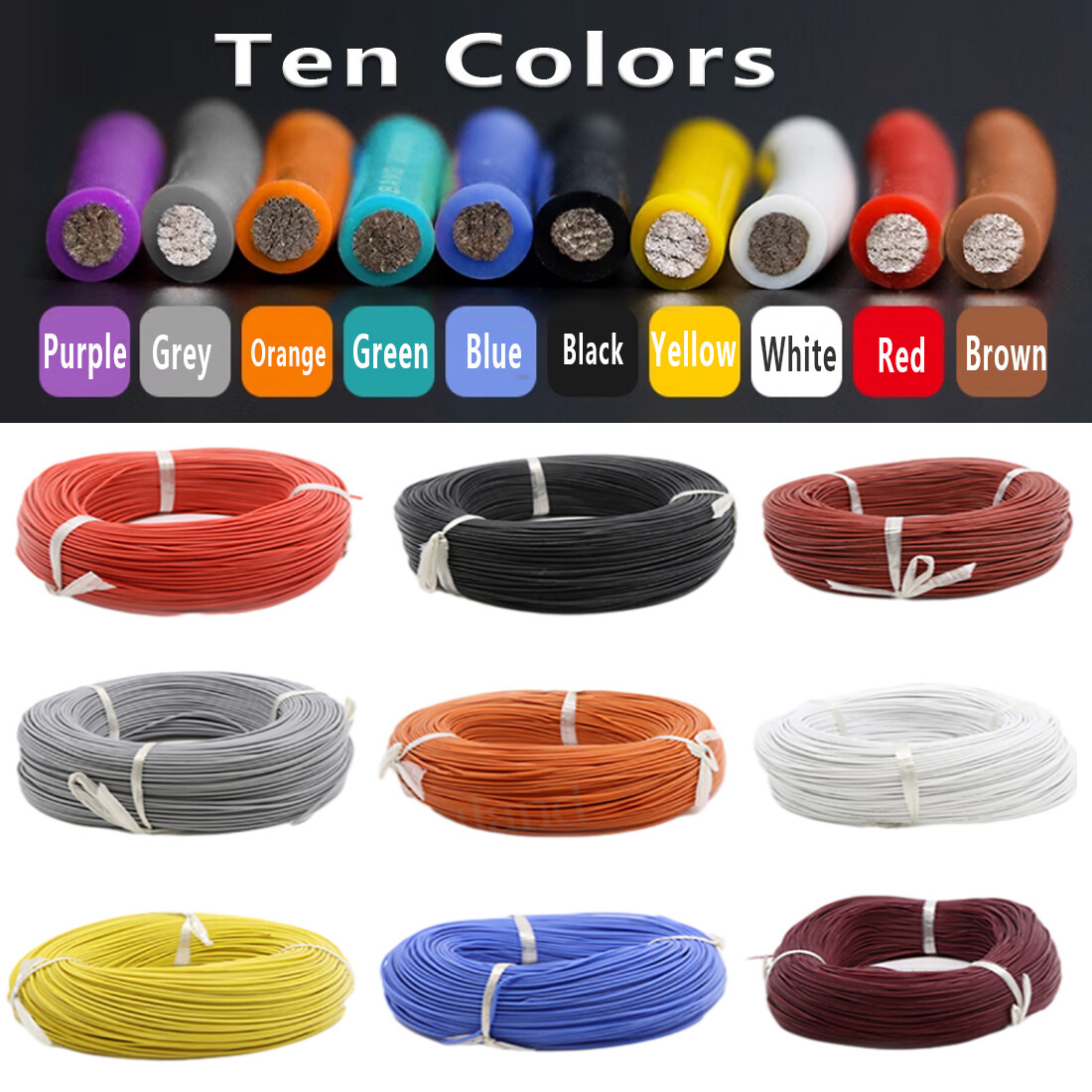 Flexible Soft Silicone Wire Cable Copper 2/4/6/7/8/10-30AWG 0.08mm Tinned Copper