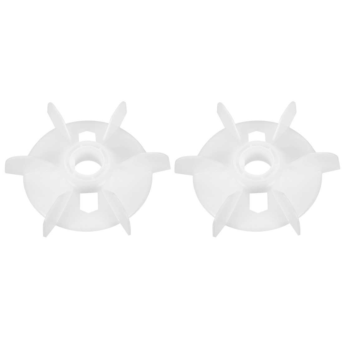 2Pc 150*28mm Round Shaft Replacement White Plastic 6 Impeller Motor Fan Vane