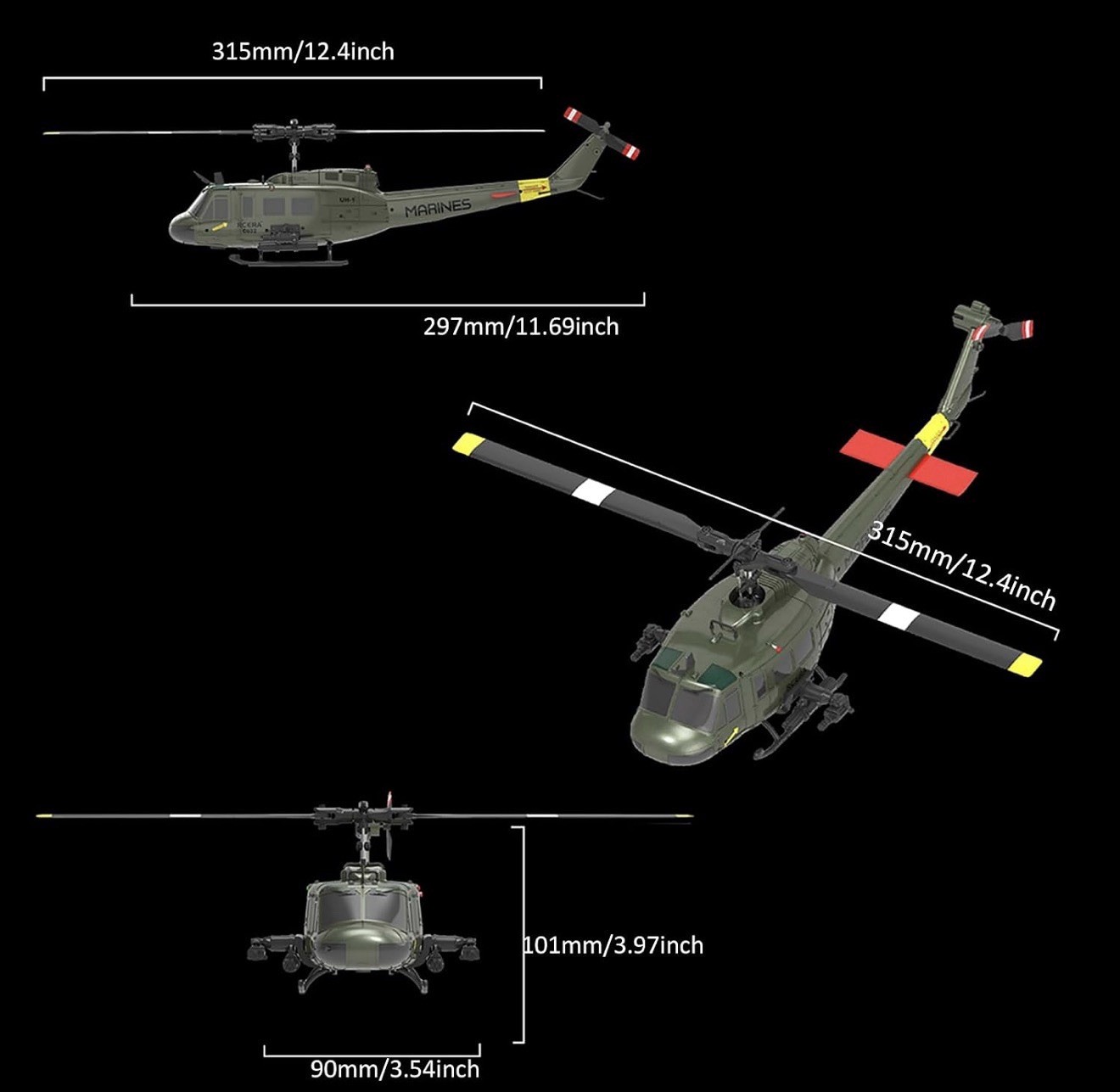 RC ERA C032 UH-1 Huey Helicopter – Remote Control Helicopters | Open Box