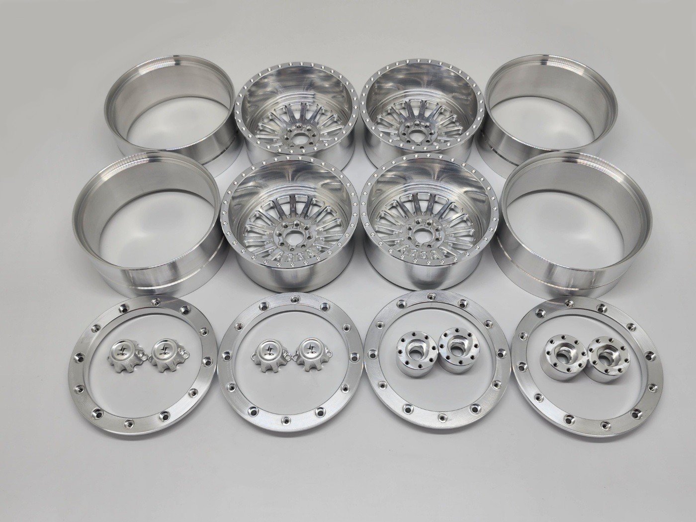 4PCS CNC Aluminum 2.6″ Beadlock Wheel Rim & Center Cap for 1/10 RC Crawler