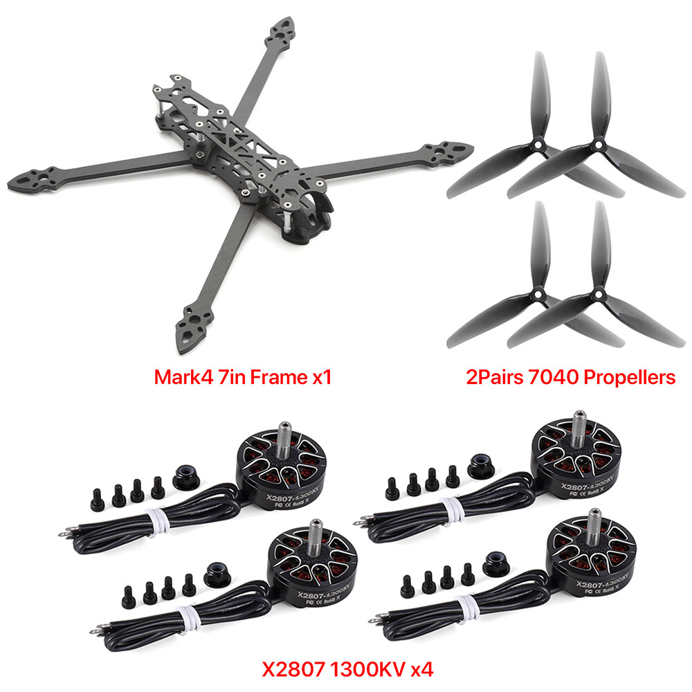 7″ 295mm Wheelbase Drone Frame 5mm Arm X2807 1300KV Brushless Motor 7″ Propeller