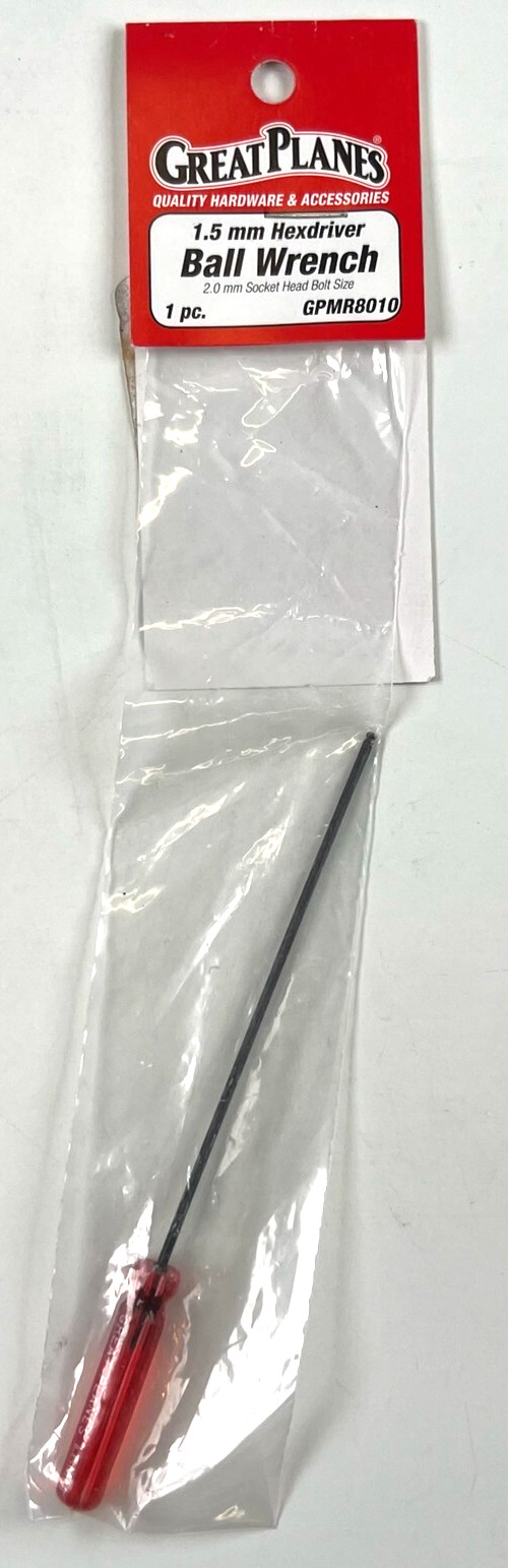 Great Planes GPMR8010 1.5mm Hexdriver Ball Wrench (1 Pc) New
