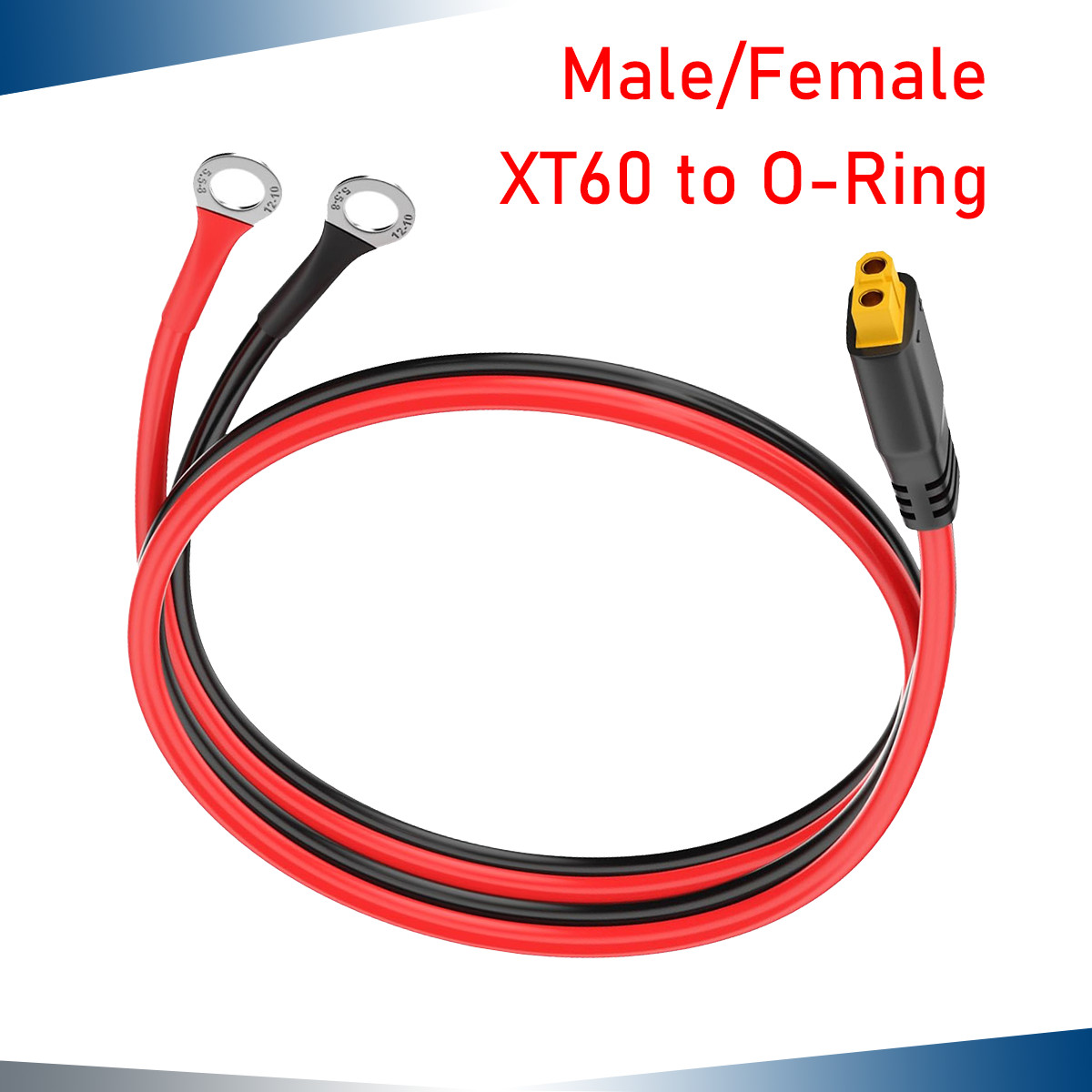 10AWG Solar Battery Cable XT60 Plug to M8 Terminal Lug Extension Cord