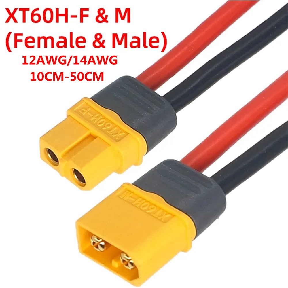 XT60 Connector Extension Cable Male to Female Plug Silicone Wire 14AWG / 12AWG