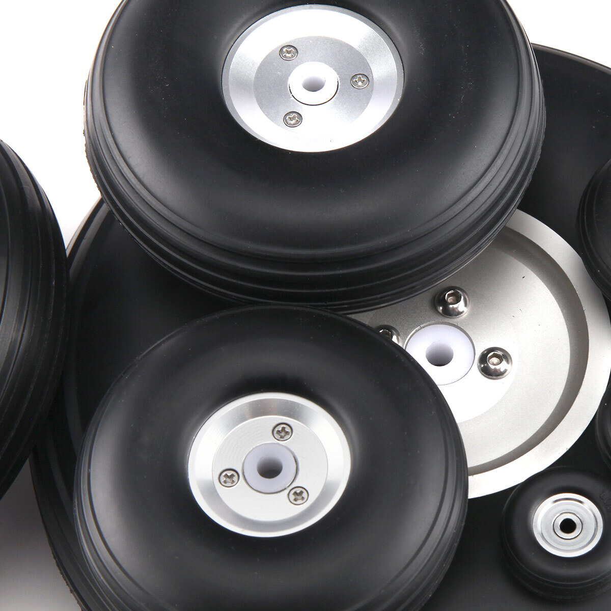 1 pair 2.75″/70mm RC Airplane PU wheel with Dia-Casting Aluminum Hub w/ Screw