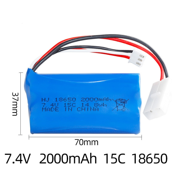 7.4V 2000mAh Li-ion Battery for RC Car Boat Plane SM/T/JST/EL/5500/Mini Tamiya