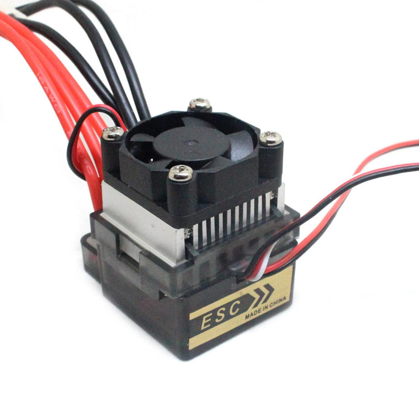 Black & Red ESC Brushed Speed Controller With Cooling Fan For RC Car Truck Boat