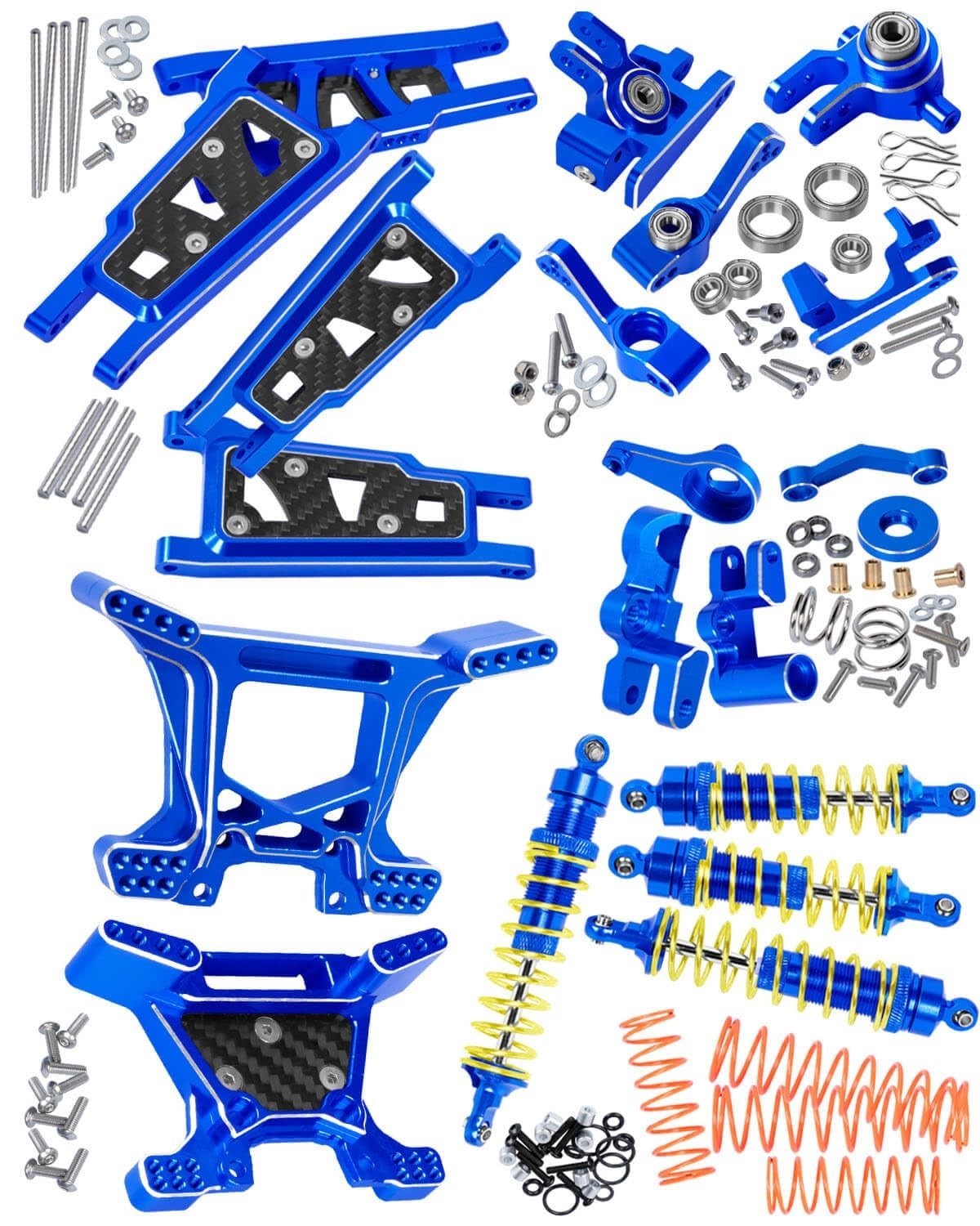 1/10 RC Upgrade Parts: Alloy Shock Absorbers, Suspension Arms, Steering Blocks &