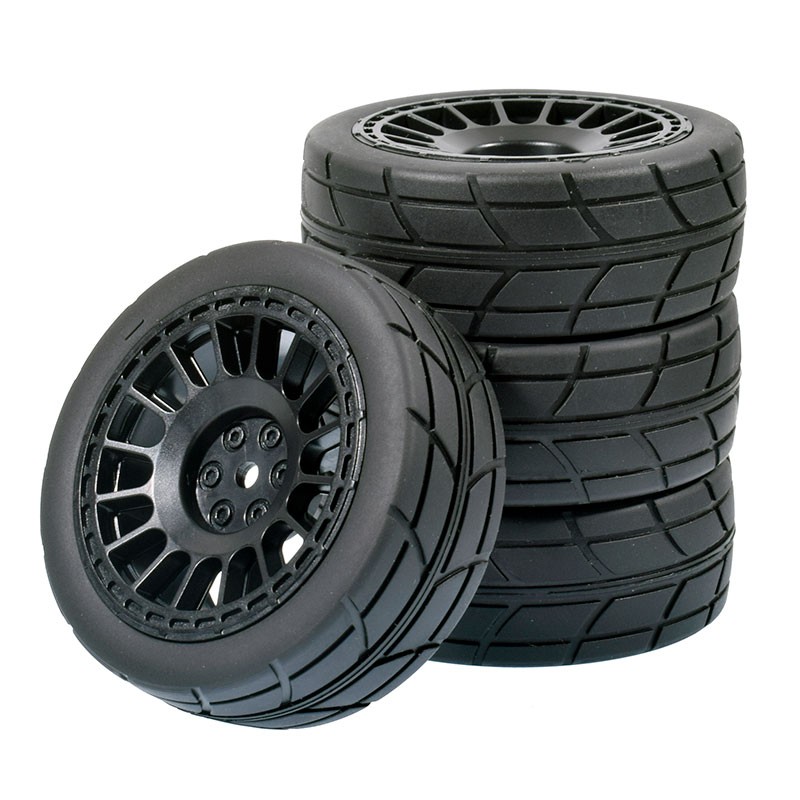 1/10 Onroad Touring Rc Car Wheels Rubber Tires Set for Tamiya HSP HPI tt01 tt02