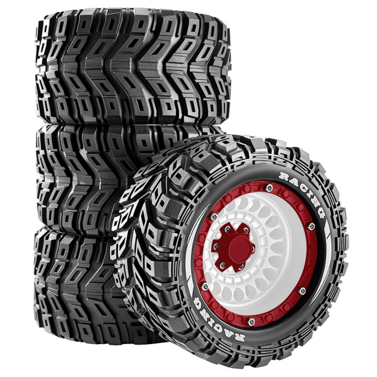 Monster Truck Tires for 1/14 1/16 TRAXXAS ARRMA MJX Redcat Herringbone Tread