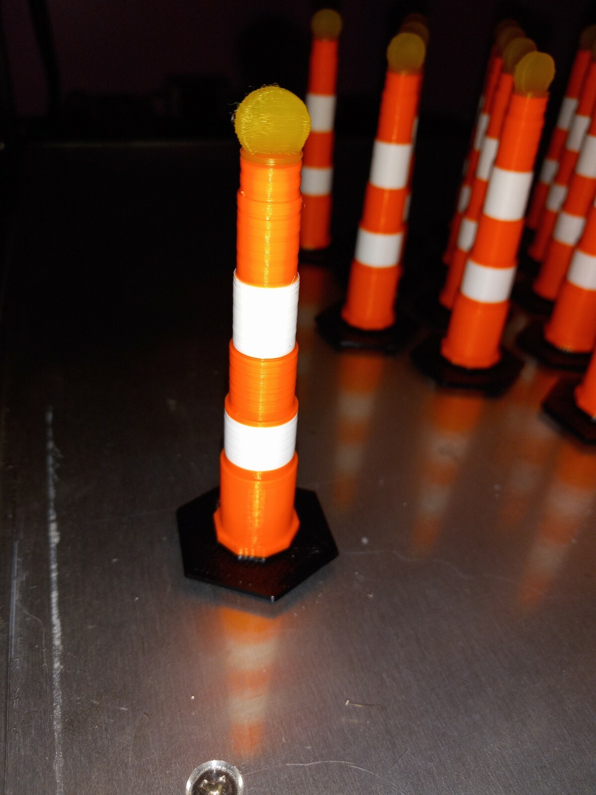 Set of 55 RC Scale Orange Road Barrier Cones Variety Set,, Cones 1/10 Scale RC