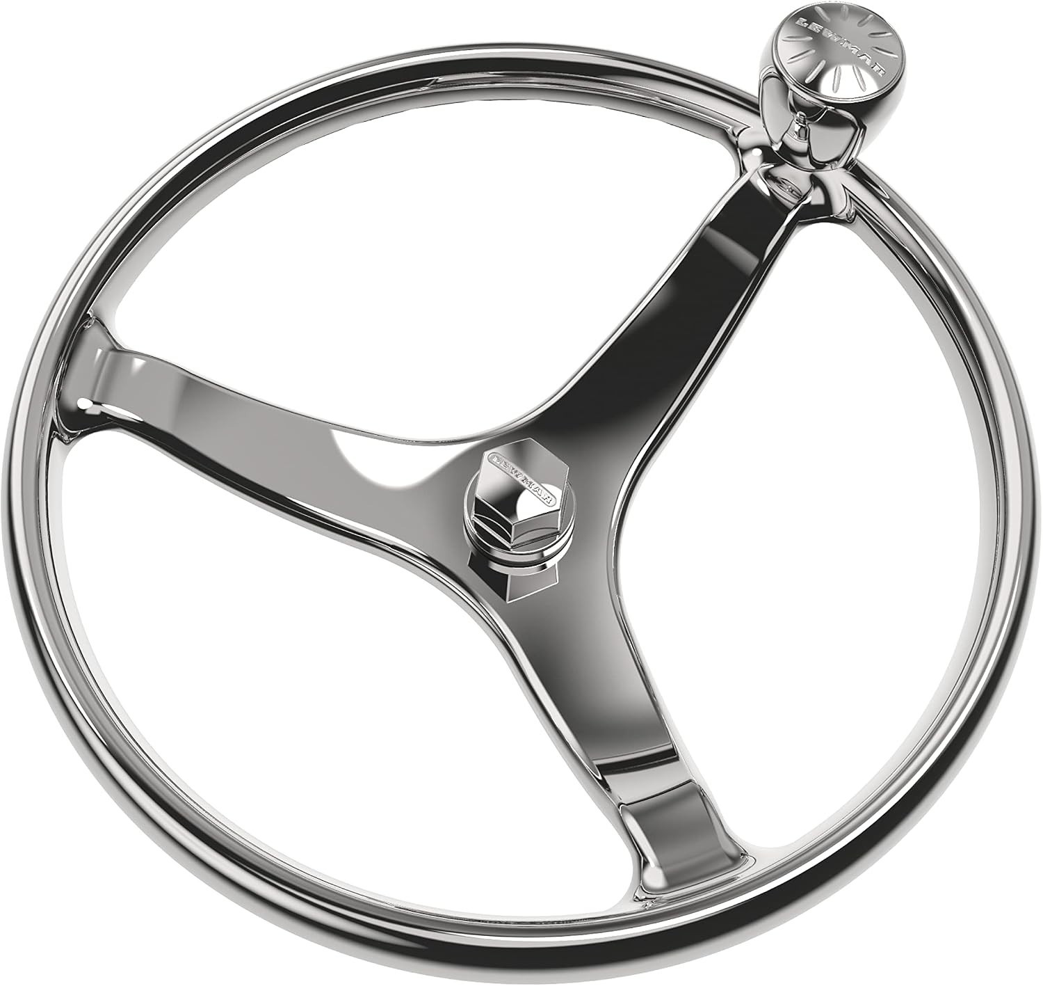 Lewmar 15.5″ Powerboat Steering Wheel with PowerGrip Control Knob and 5/8″ Nut